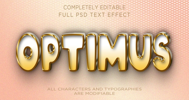 PSD optimus text effect