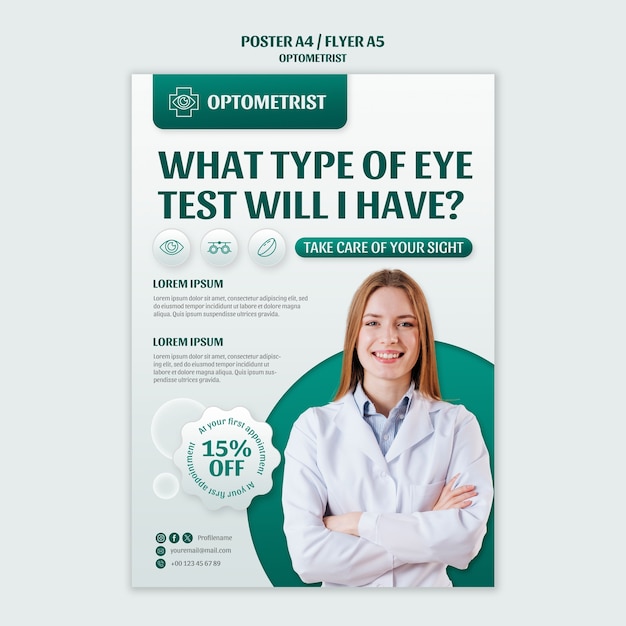 Optometrist career poster template