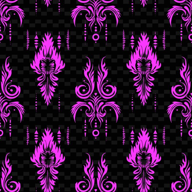 Opulent Ikat Pattern With Kind of Dragon Icon and Blurred Li Nature Inspired Abstract Outline Art