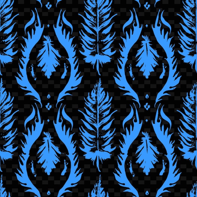 PSD opulent ikat pattern with kind of dragon icon and blurred li nature inspired abstract outline art