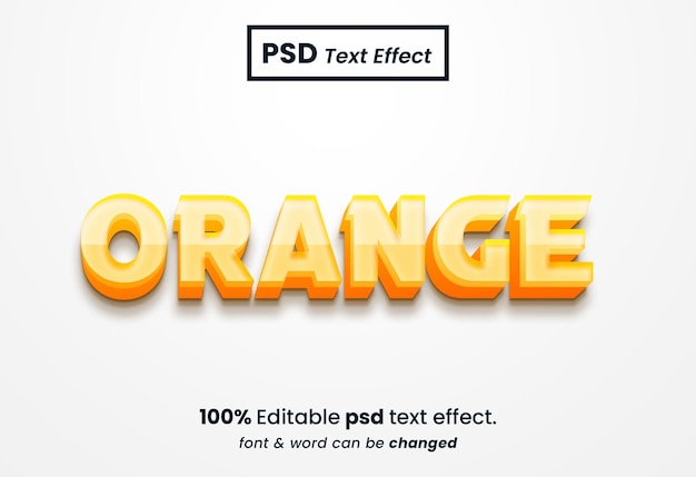 Orange 3D Editable Text Effect