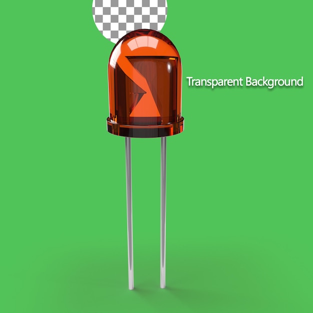 Orange 3d Lightemitting diode rendering on white background Semiconductor Electrical component