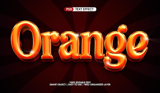 Orange 3d premium text style effect