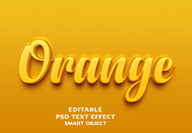 Orange 3d text effect design