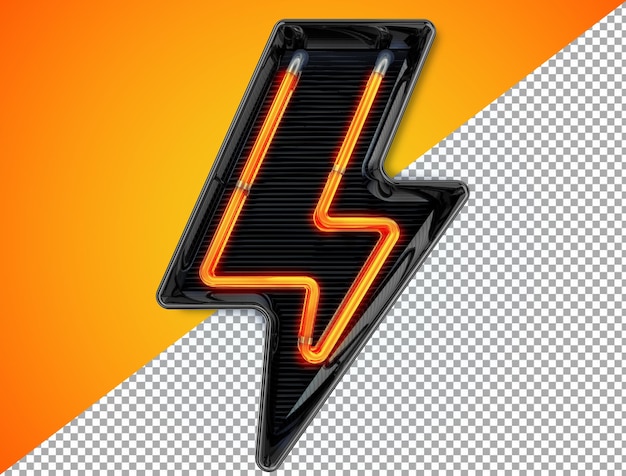 ORANGE AND BLACK 3D LIGHTNING