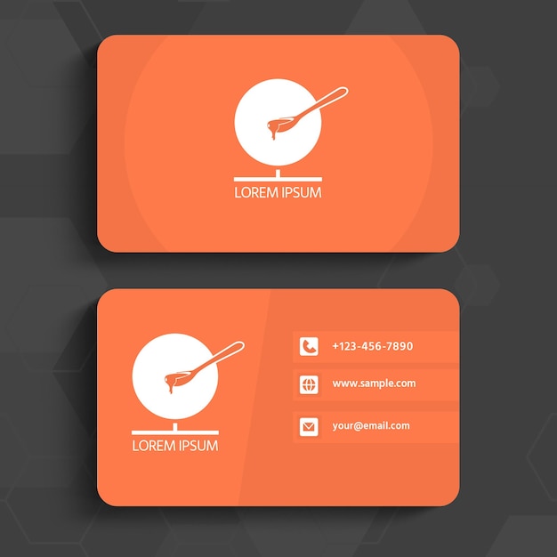 PSD orange and black business card with a logo for a company called'the letter g '