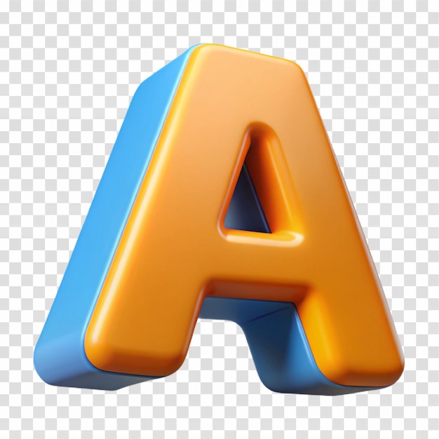 PSD orange and blue letter a on a white background