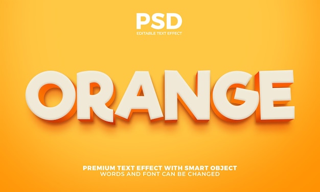 Orange Bold Cartoon 3d editable text effect