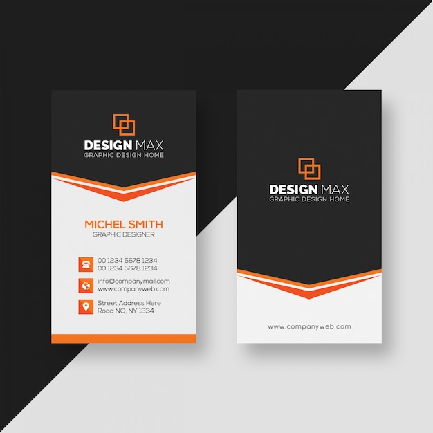 Orange Business Card Template