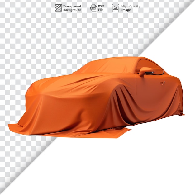 PSD orange car covered with fabric for protection and reveal