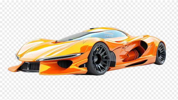 PSD orange car realistic illustration