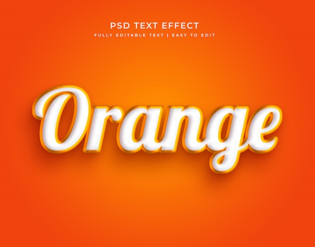 Orange color 3d stylish editable text effect