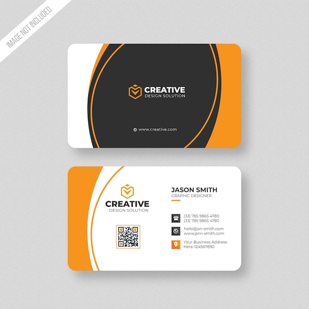 Orange color business card template