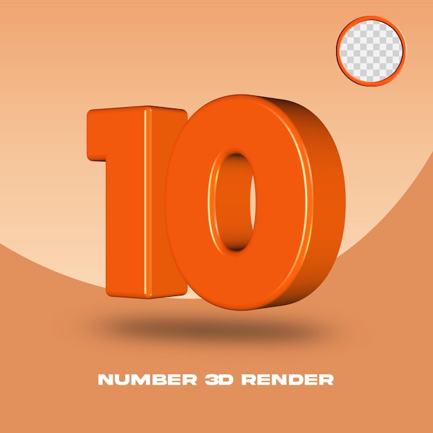 Orange color number 3D render