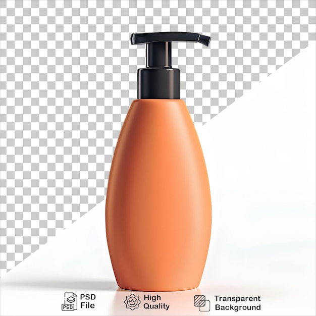 Orange Cosmetic Bottle on Transparent Background