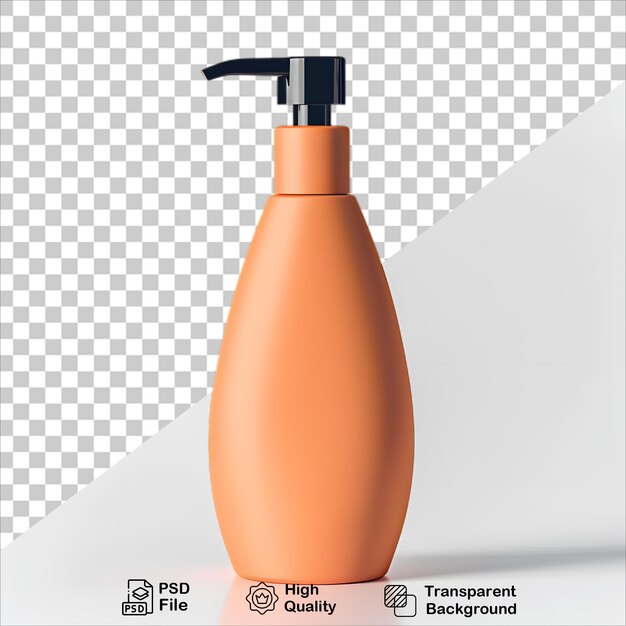 Orange Cosmetic Bottle on Transparent Background