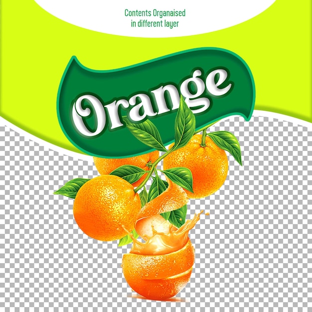 Orange Cut in Slices Decorated with Splash Isolated in Transparent Background