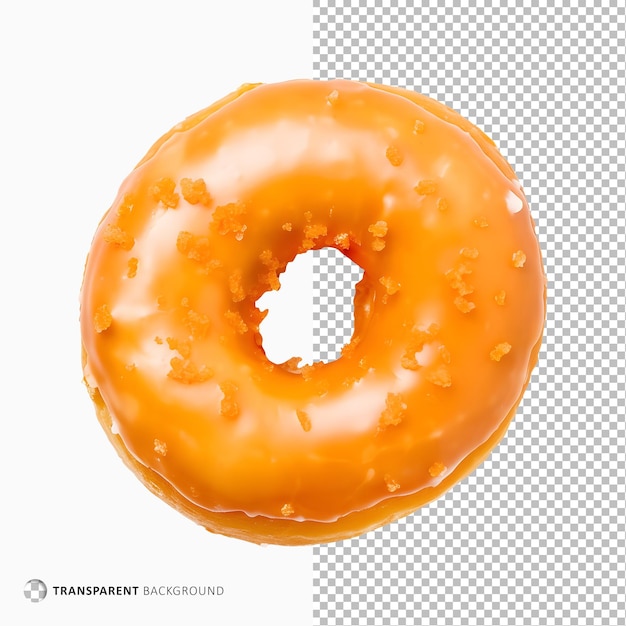 Orange donut with transparent background