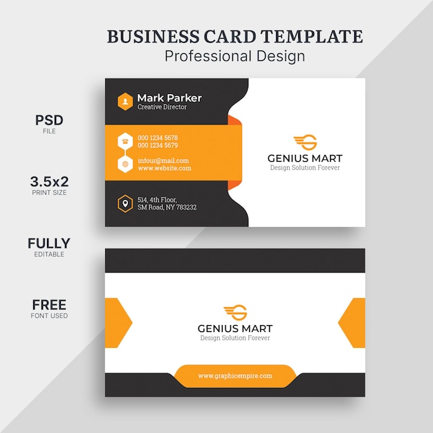 Orange elegant business card