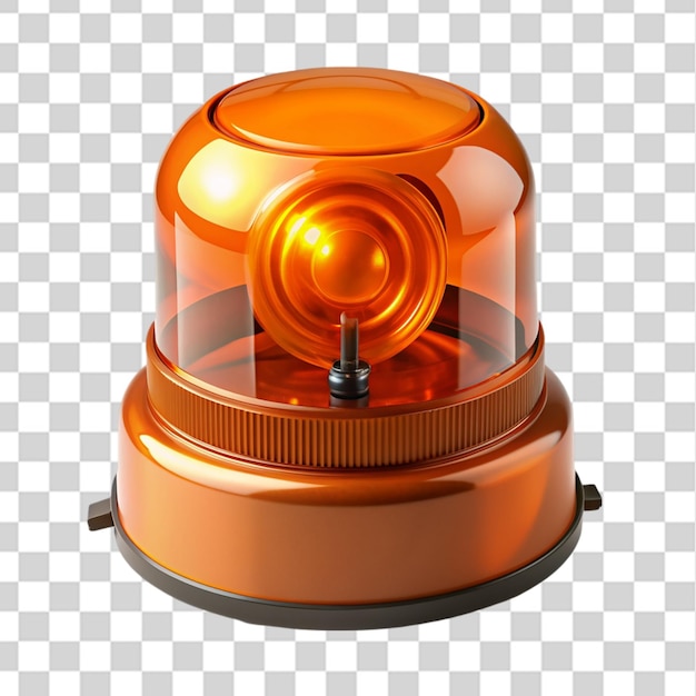 orange flashing siren isolated on transparent background