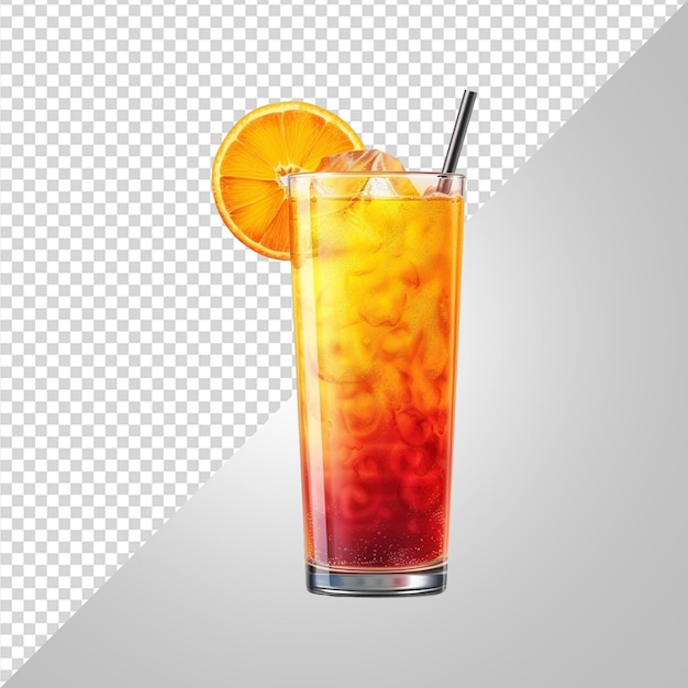 Orange fruit drink glass png