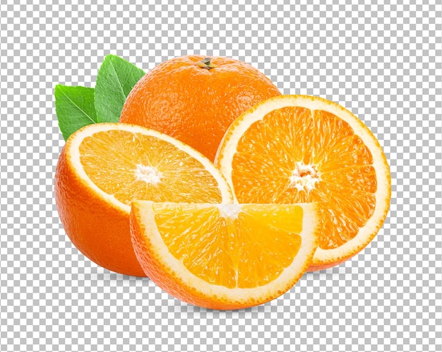 Orange fruit isolated on alpha layer