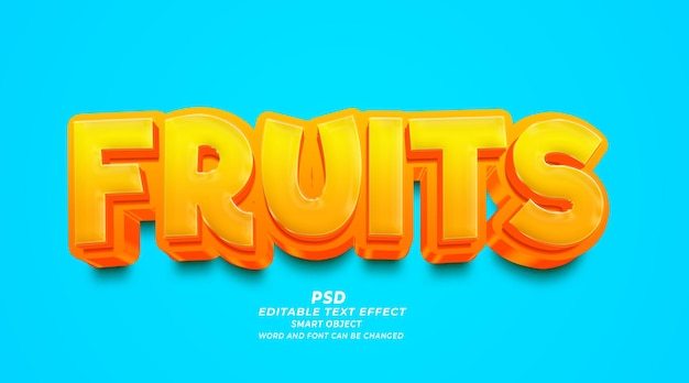 PSD orange fruits 3d editable text effect psd template