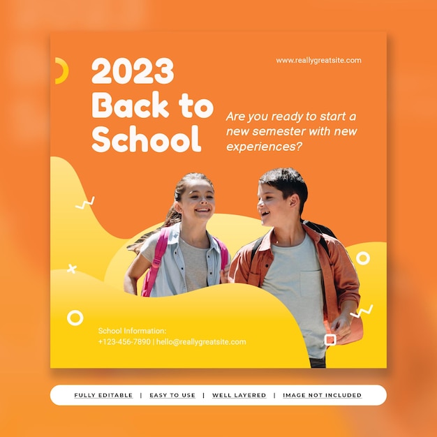 Orange Gradient Cheerful School Admission Instagram Post Template