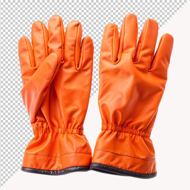 PSD orange hands wearing surgical gloves