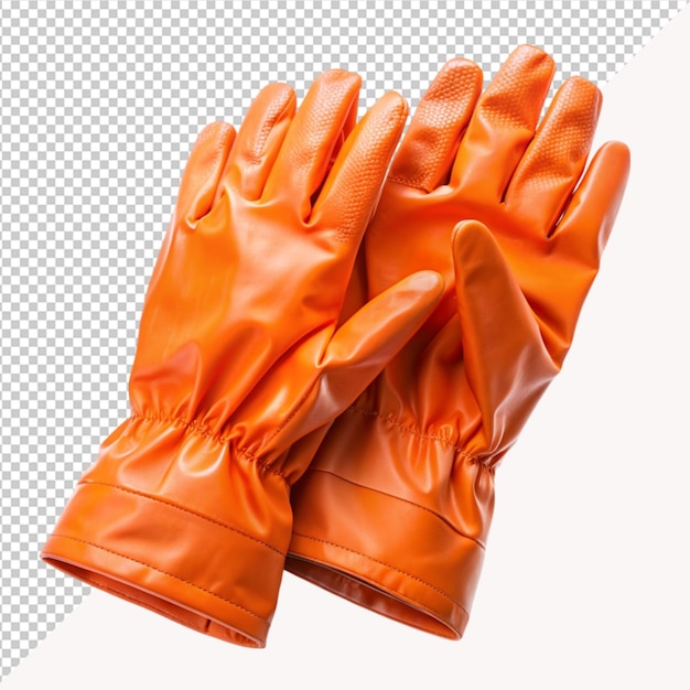 PSD orange hands wearing surgical gloves