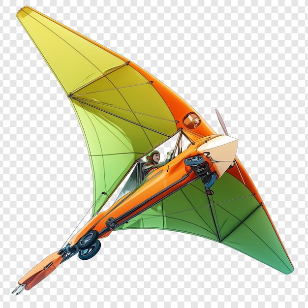 Orange Hang Glider Flying in The Sky