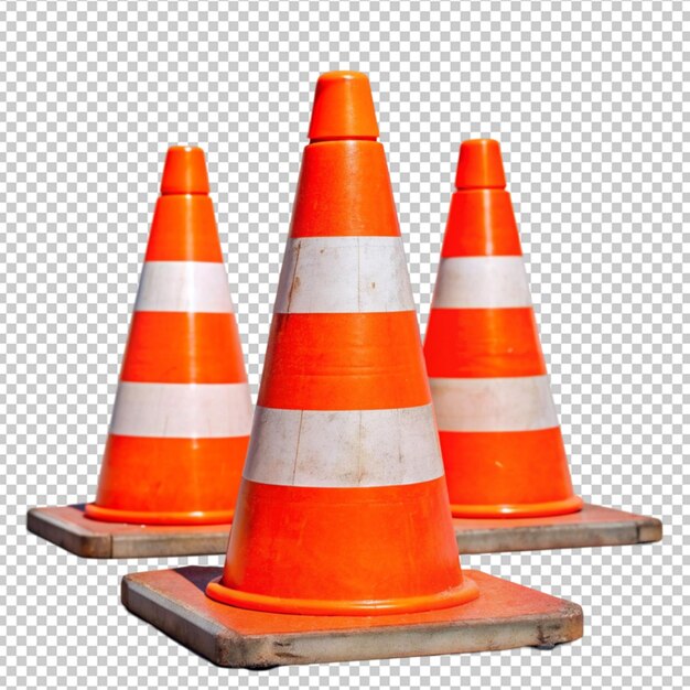 PSD orange highway traffic construction cones