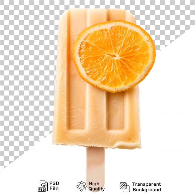 Orange Ice Cream Stick with Transparent Background