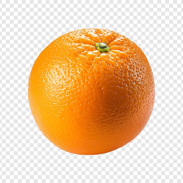 an orange is on a transparent background with a green dot