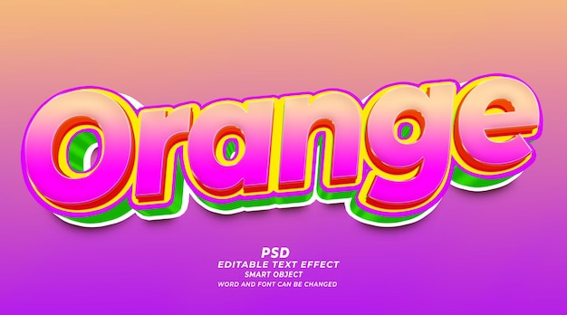 Orange juice 3d editable text effect photoshop style