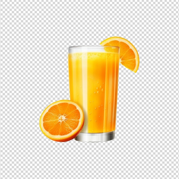 orange juice glass isolated on white