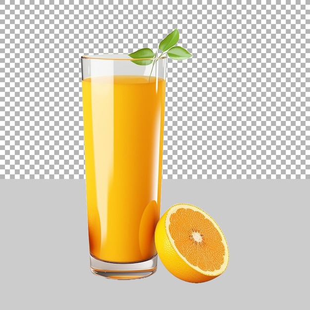 Orange Juice Glass on Transparent Background Ai Generated