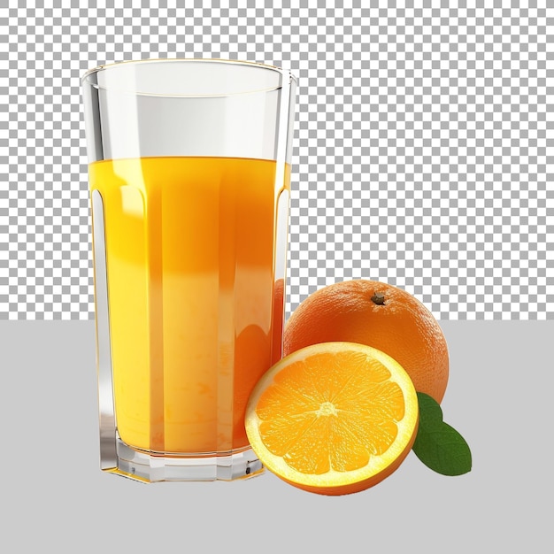 Orange Juice Glass on Transparent Background Ai Generated