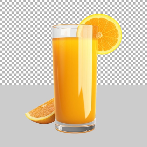 Orange Juice Glass on Transparent Background Ai Generated