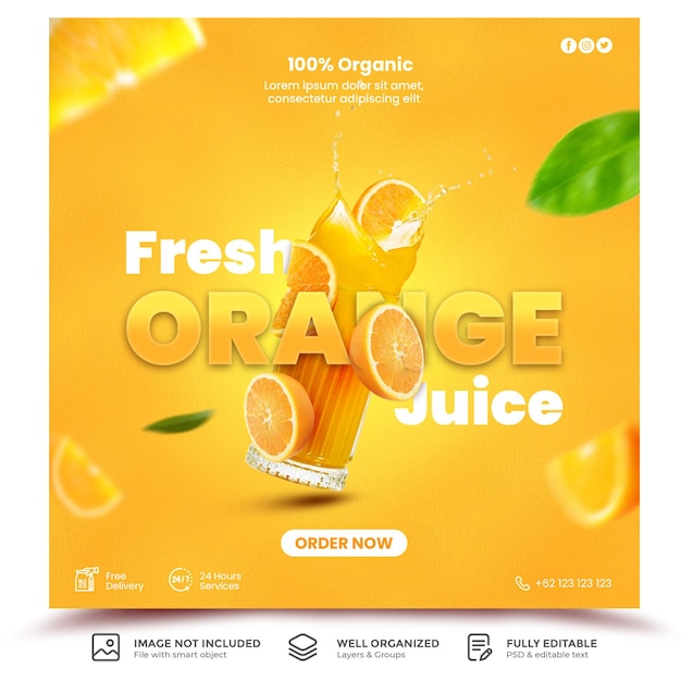 Orange Juice Menu Promotion template