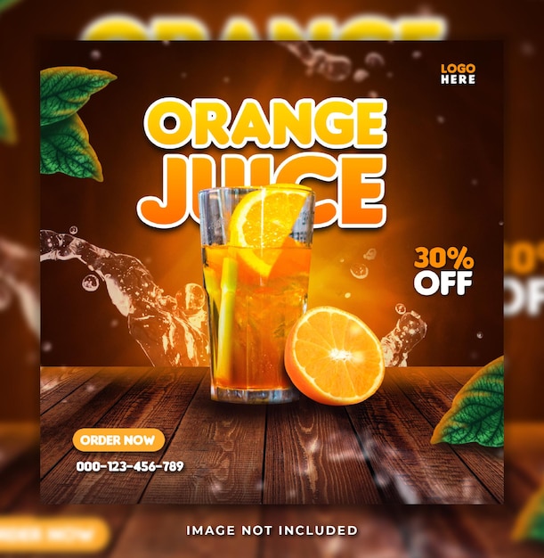 Orange Juice Sale Social Media Post Template