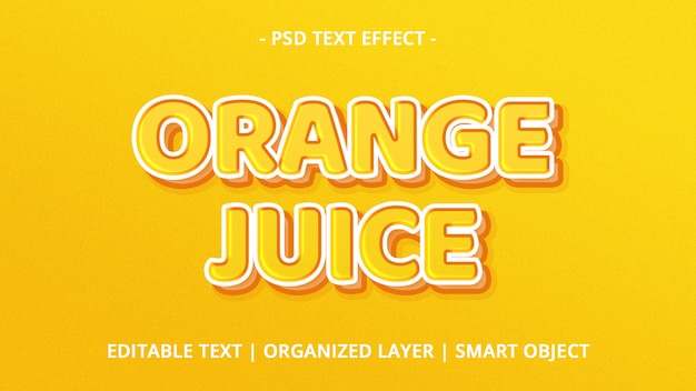 Orange juice text effect mockup