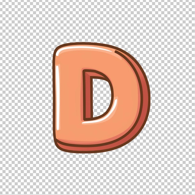 orange letter d with orange color on a transparent background