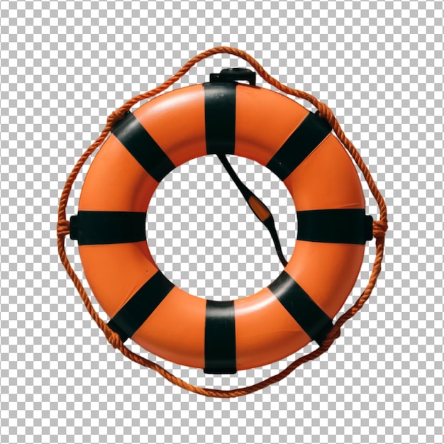 Orange life buoy isolated on transparent background premium psd