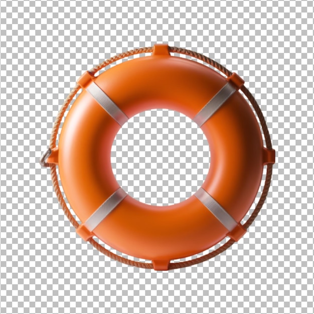 Orange life buoy isolated on transparent background premium psd