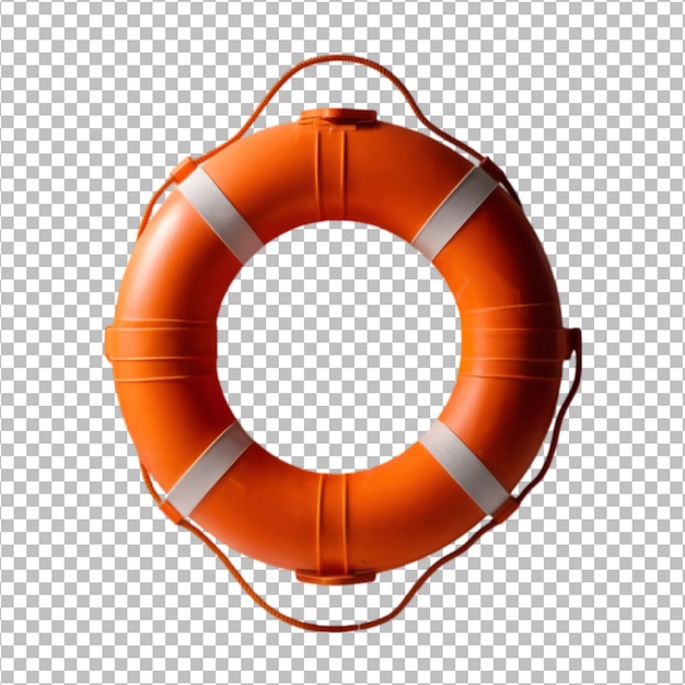 PSD orange life buoy isolated on transparent background premium psd