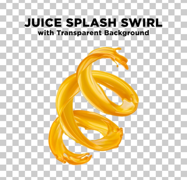 Orange Mango Juice Splash Swirl Photo with Transparent Background PSD