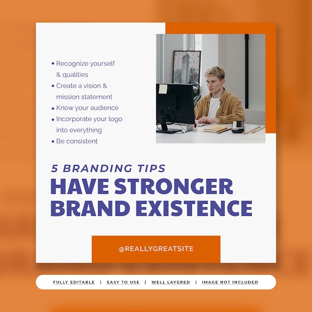 Orange marmalade business tips instagram post template