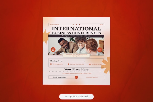 Orange Modern International Business Conference Instagram Post