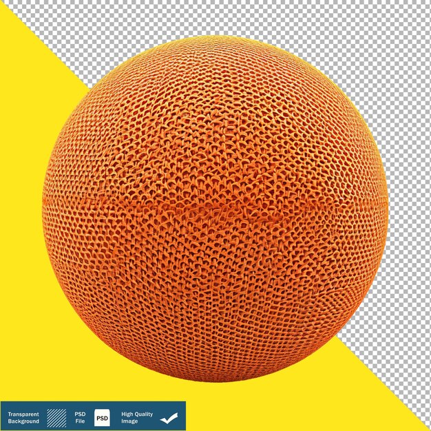 Orange Nylon Texture Sphere Centered transparent background PNG PSD